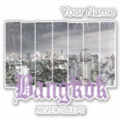 Bangkok Skyline BKK Retro Thailand Design Sticker (Voorkant)