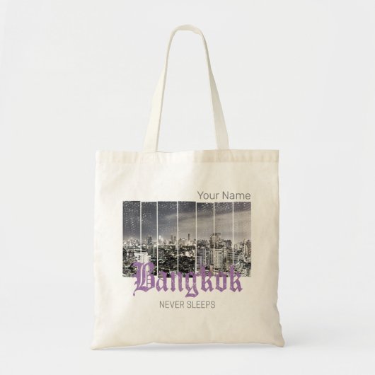 Bangkok Skyline  BKK Retro Thailand Design Tote Bag (Voorkant)