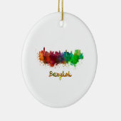 Bangkok skyline in waterverf keramisch ornament (Rechts)