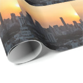 Bangkok skyline sunset panorama background cadeaupapier (Rol Hoek)