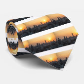 Bangkok skyline sunset panorama background stropdas (Opgerold)