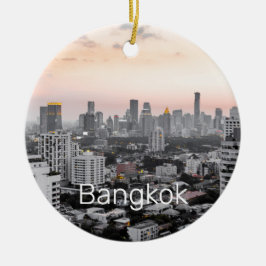 Bangkok Skyline Sunset Panorama BKK Thailand Keramisch Ornament