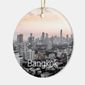 Bangkok Skyline Sunset Panorama BKK Thailand Keramisch Ornament (Links)