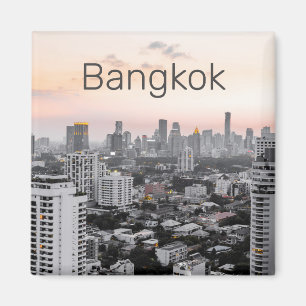 Bangkok Skyline Sunset Panorama BKK Thailand Magneet