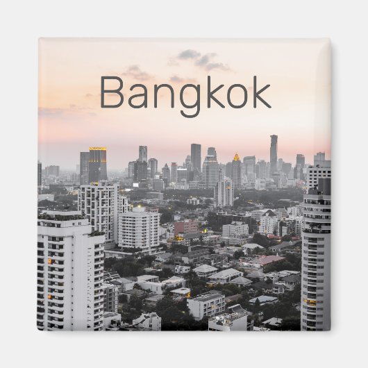 Bangkok Skyline Sunset Panorama BKK Thailand Magneet (Voorkant)