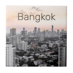 Bangkok Skyline Sunset Panorama BKK Thailand Tegeltje