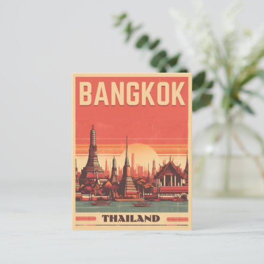  Bangkok stad skyline Thailand reisgeschenken Briefkaart (Staand voorkant)