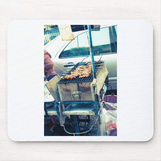 Bangkok straatvoedsel barbeque met slagers muismat (Voorkant)