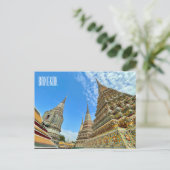 Bangkok stupas wat pho briefkaart (Staand voorkant)
