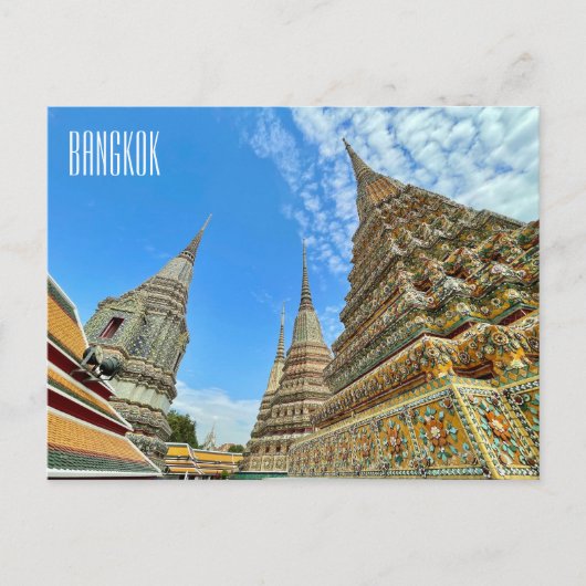 Bangkok stupas wat pho briefkaart (Voorkant)
