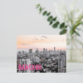 Bangkok sukhumvit skyline sunset fine art gift feestdagenkaart (Staand voorkant)