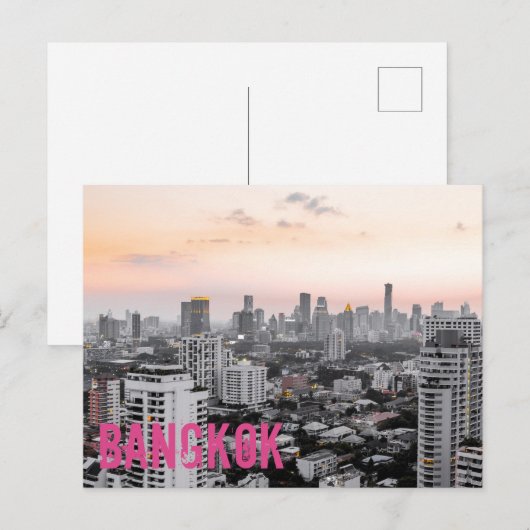 Bangkok sukhumvit skyline sunset fine art gift feestdagenkaart (Voorkant / Achterkant)