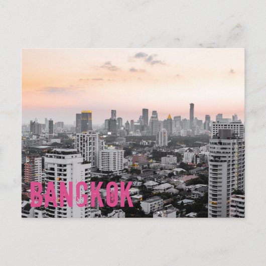 Bangkok sukhumvit skyline sunset fine art gift feestdagenkaart (Voorkant)