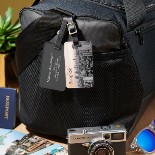 Bangkok sukhumvit skyline sunset fine art gift lug bagagelabel (Voorkant /achterkant)