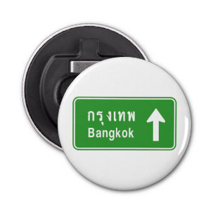 Bangkok ⚠ Thai verkeersbord ⚠ Button Flesopener