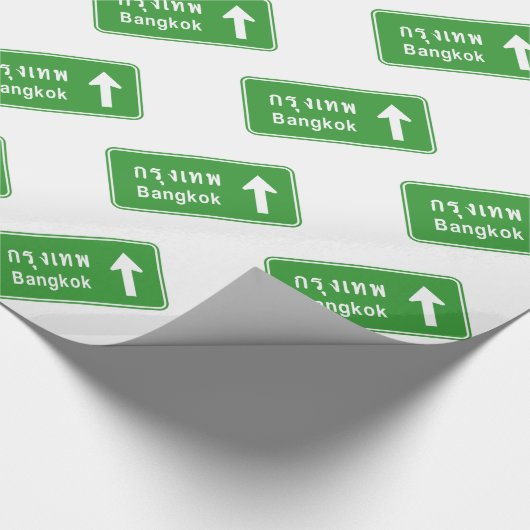 Bangkok ⚠ Thai verkeersbord ⚠ Cadeaupapier (Hoek)