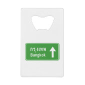 Bangkok ⚠ Thai verkeersbord ⚠ Creditkaart Flessenopener (Voorkant)