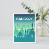 Bangkok Thailand Art Travel Illustratie Briefkaart (Staand voorkant)