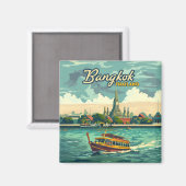Bangkok Thailand Azië Vintage Travel Temple Magneet (Voorkant / Achterkant)
