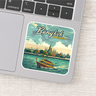 Bangkok Thailand Azië Vintage Travel Temple Sticker