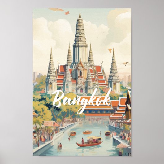 Bangkok Thailand Beroemde Reisplaats Poster (Voorkant)