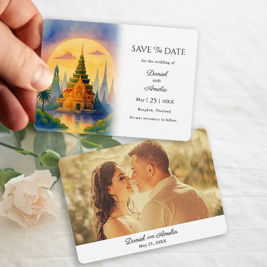 Bangkok Thailand Bestemming Huwelijk Bewaar de Dat Save The Date