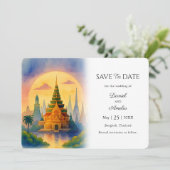 Bangkok Thailand Bestemming Huwelijk Bewaar de Dat Save The Date (Staand voorkant)