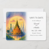 Bangkok Thailand Bestemming Huwelijk Bewaar de Dat Save The Date (Voorkant)