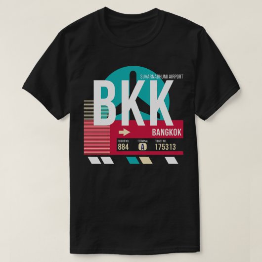 Bangkok Thailand BKK Airport Code Bagage Label T-shirt (Design voorkant)
