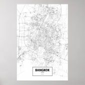 Bangkok, Thailand (black on white) Poster (Voorkant)