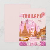 Bangkok Thailand Boho Retro Reisposter Bedankkaart (Voorkant / Achterkant)