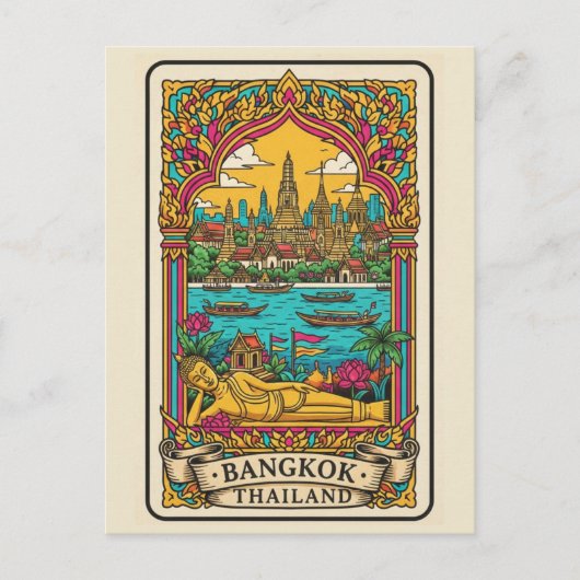 Bangkok Thailand Briefkaart (Voorkant)