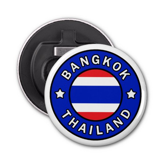 Bangkok Thailand Button Flesopener (Voorkant)