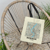 Bangkok, Thailand, City Map Tote Bag