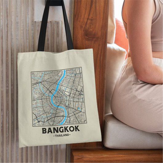 Bangkok, Thailand, City Map Tote Bag