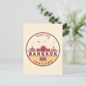 Bangkok Thailand City Skyline Emblem Briefkaart (Staand voorkant)