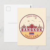 Bangkok Thailand City Skyline Emblem Briefkaart (Voorkant / Achterkant)