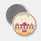 Bangkok Thailand City Skyline Emblem Magneet (Voorkant / Achterkant)