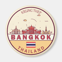 Bangkok Thailand City Skyline Emblem Magneet