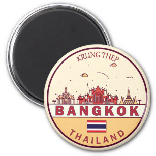 Bangkok Thailand City Skyline Emblem Magneet
