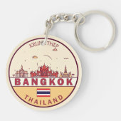 Bangkok Thailand City Skyline Emblem Sleutelhanger (Achterkant)