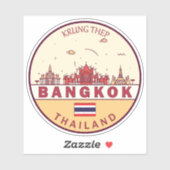 Bangkok Thailand City Skyline Emblem Sticker (Vel)