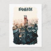 Bangkok Thailand Cityscape Waterverf Briefkaart (Voorkant)
