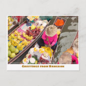 Bangkok Thailand Drijvende Markt Modern Briefkaart (Voorkant)