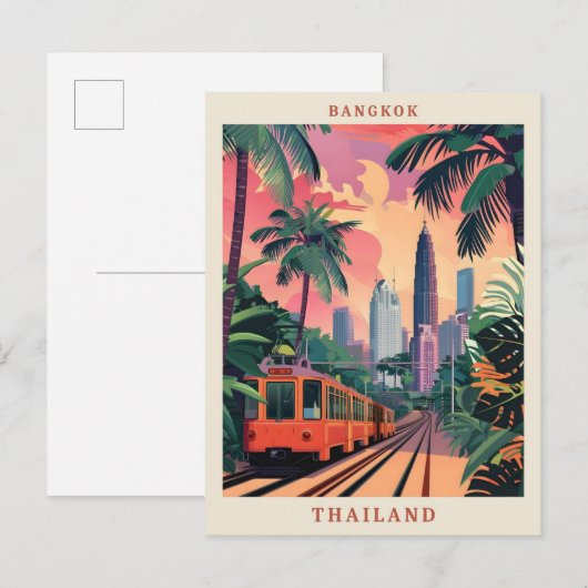 Bangkok Thailand Elegant Vintage Travel Briefkaart (Voorkant / Achterkant)