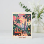Bangkok Thailand Elegant Vintage Travel Briefkaart (Staand voorkant)