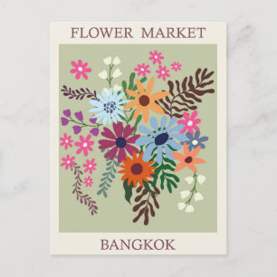 Bangkok Thailand Flower Market Travel Briefkaart