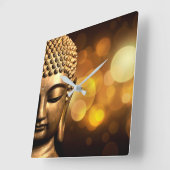 Bangkok, Thailand | Gold Buddha Vierkante Klok (Hoek)