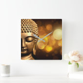 Bangkok, Thailand | Gold Buddha Vierkante Klok (Huis)