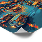 Bangkok Thailand  Kunst Reizen Illustratie Poster (Hoek)